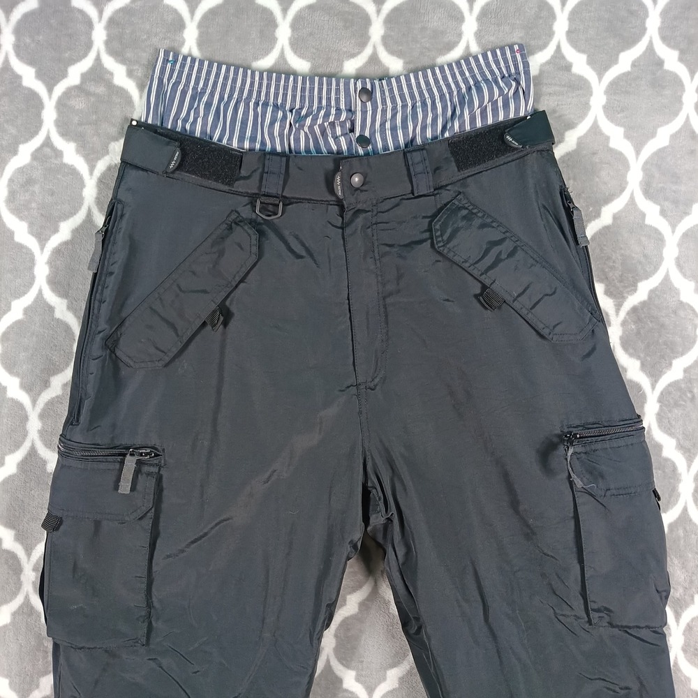 Pulse Snow Pants Mens Large Black Insulated Cargo Ski Winter Outdoor Utility